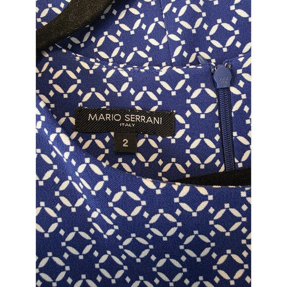 Mario Serrani Dress Blue White Size 2 Sleeveless Italy - Picture 6 of 7